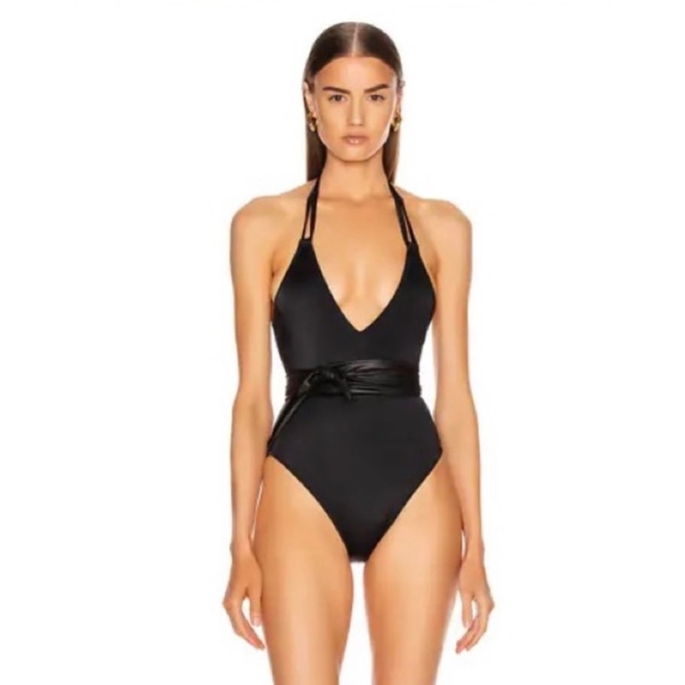 Solid & Striped black Lou one piece bathing suit